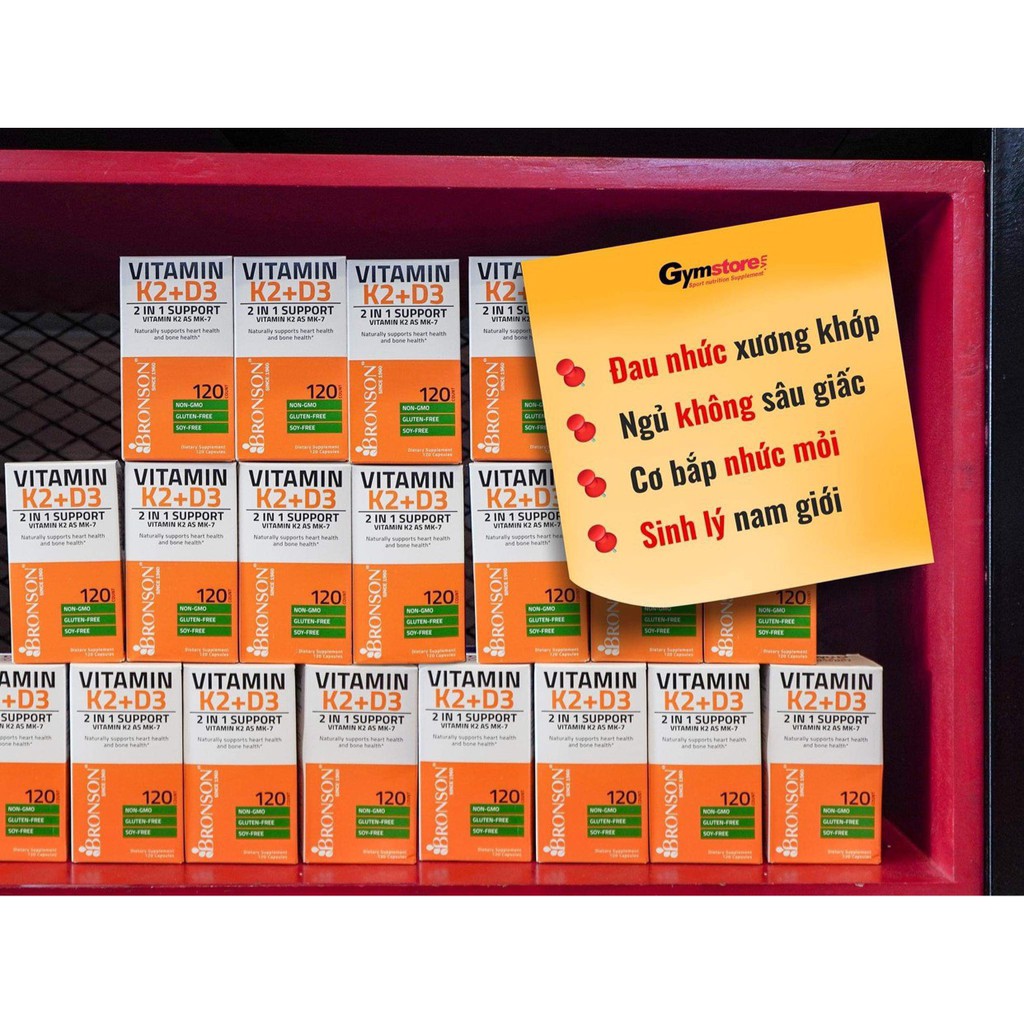 Viên uống bảo vệ xương khớp Bronson Vitamin D3 + K2 tăng đề kháng, hiệu quả luyện tập