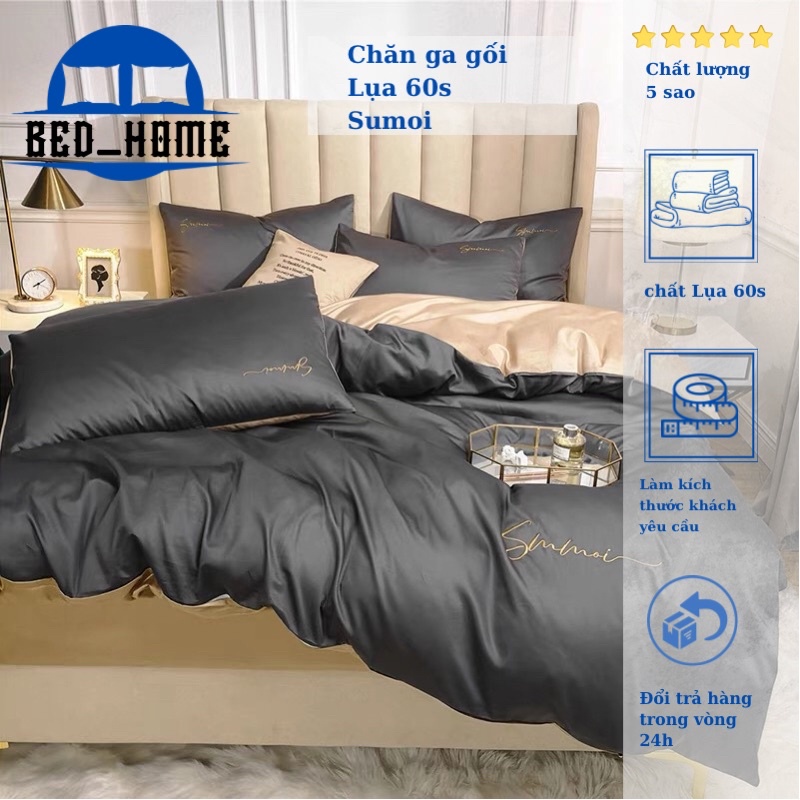 Sét Chăn Ga Gối Lụa sumoi phối 2 màu mới nhất được ra mắt với phiên bản lụa đơn sắc 'soulmate' sang trọng ,cuốn hút✨✨