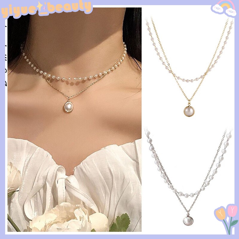 Vòng cổ Ngọc Trai Phong Cách Bohemian Cổ Điển Cho Nữ