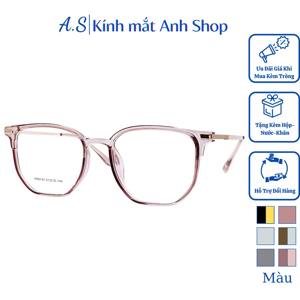 Gọng kính giả cận thời trang chất liệu kim loại lục giác 00147 nhận cắt cận viễn loạn giá ưu đãi