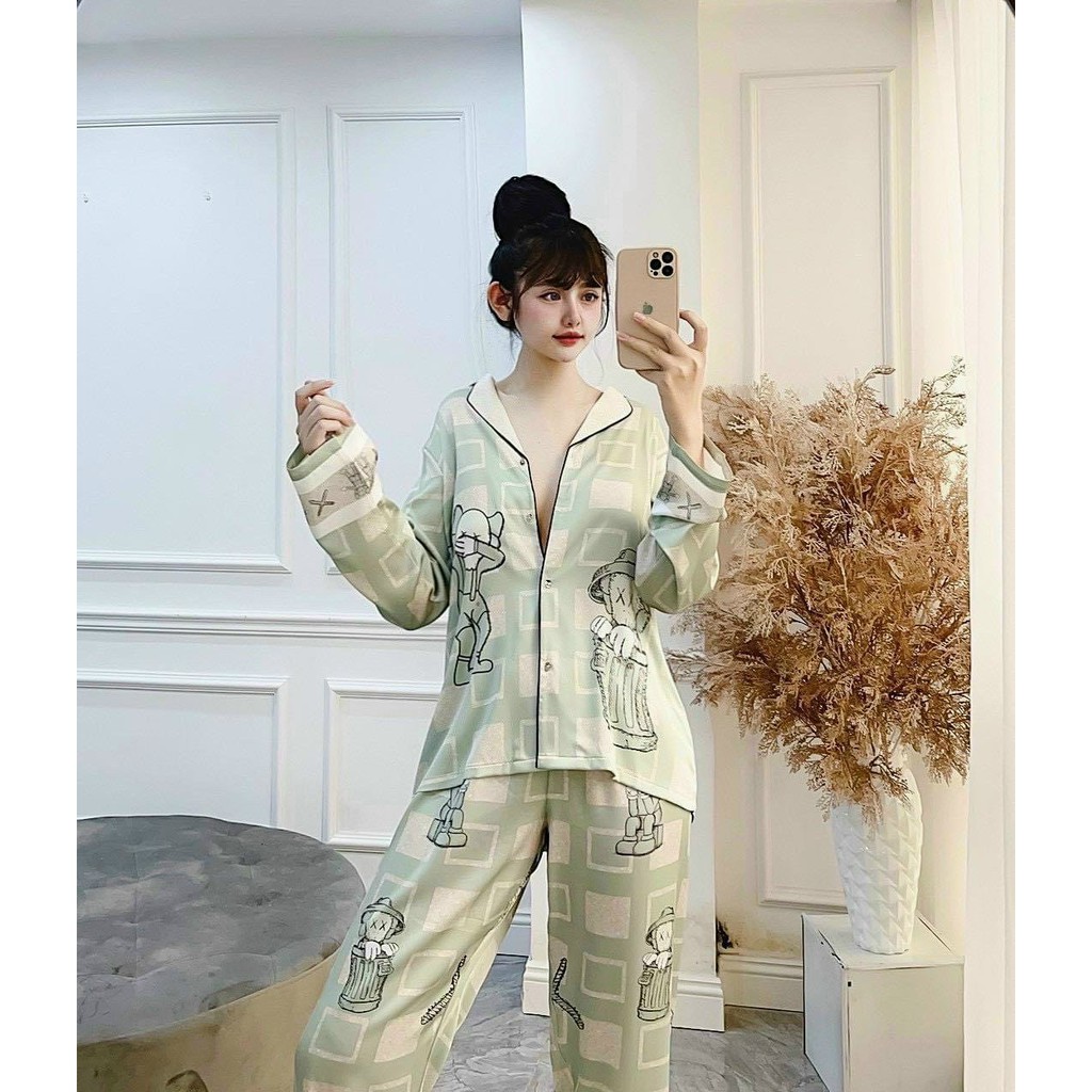 Bộ pijama lụa Latin thiết kế - Bộ ngủ mặc nhà 𝘾𝘼𝙊 𝘾𝘼̂́𝙋 Sang Chảnh, Sành Điệu.