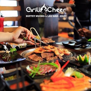 Toàn Quốc [E-Voucher] Buffet thịt nướng, hải sản, lẩu Hàn - Nhật - Menu 384k tại Hệ thống nhà hàng Grill & Cheer
