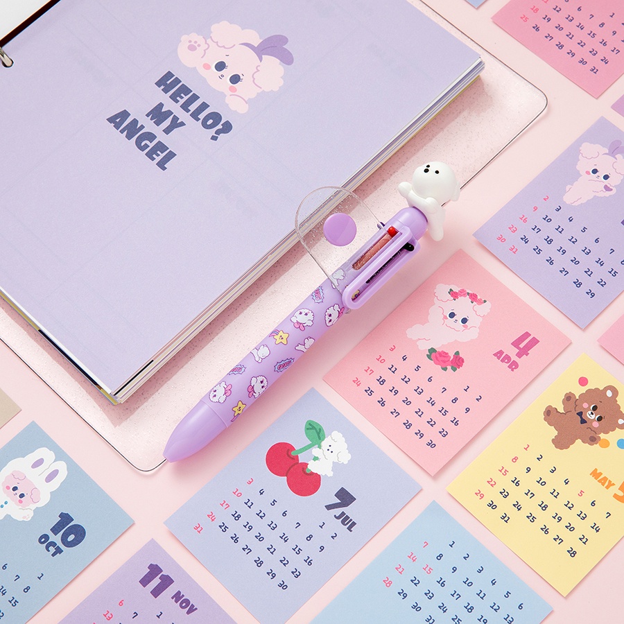 Bút Bi ARTBOX Hàn Quốc 6 Màu Sắc Tùy Chọn Thiết Kế Xinh Xắn Hình Cún Bichon