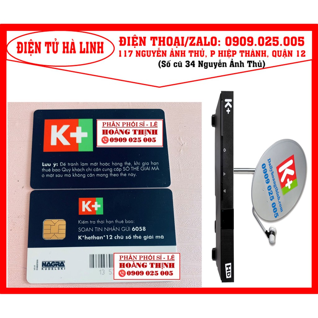Thẻ giải mã truyền hình K+ - Dùng cho tất cả đầu thu K+