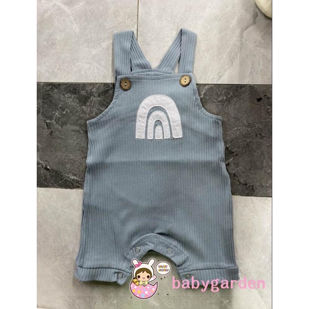 Bộ áo liền quần cổ vuông không tay họa tiết cầu vồng cho bé 0-18 tháng tuổi