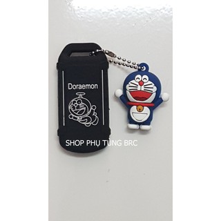 { Hai sọc} Bao da 2 sọc SMARTKEY 3 nấc công tắc DORAEMON ( bao da 2 sọc kèm hình Doraemon).