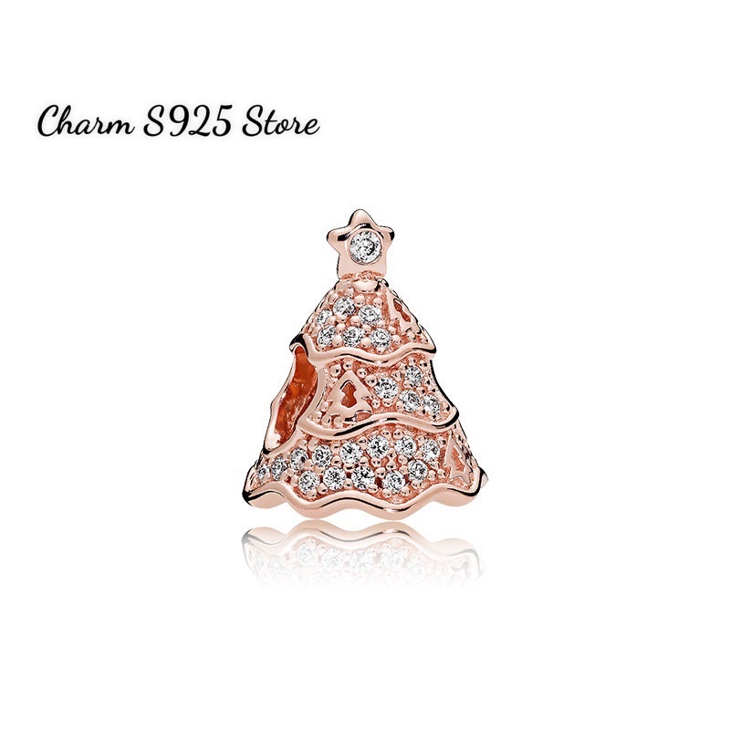 CHARM PAN ALE CÂY THÔNG NOEL ĐÍNH ĐÁ BẠC S925 CAO CẤP