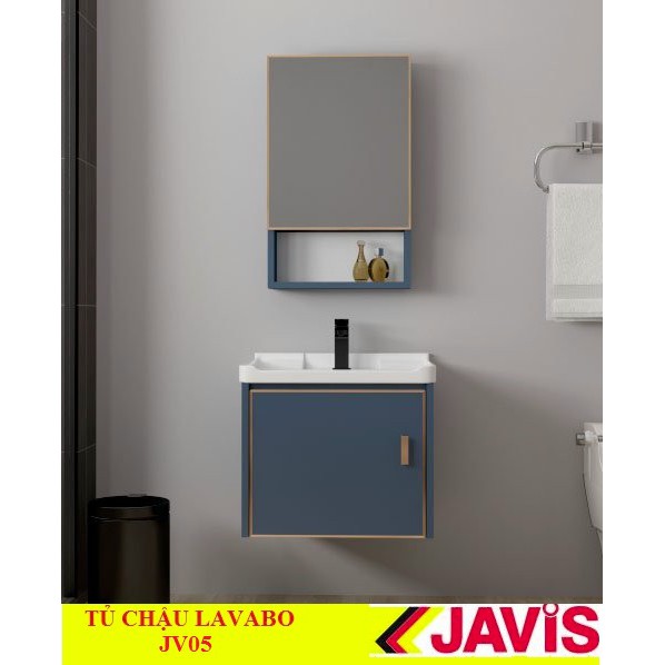 Tủ lavabo nhôm liền chậu JAVIS LT JV-05 công nghệ men Nano cao cấp, chống bám bẩn và diệt khuẩn, siêu bền..