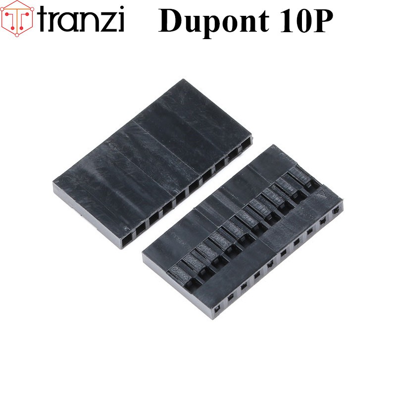 Vỏ header 2.54mm dupont 10P 13,95mm đen - túi 10 cái