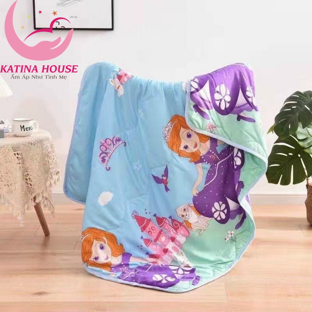 Chăn mền trẻ em cotton đũi mềm thoáng mát 1mx1m4 (Hàng loại 1),chăn hè mỏng cho bé đi học, ngủ máy lạnh