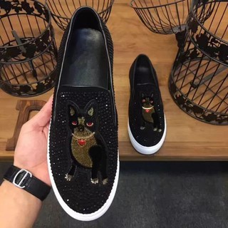 Giầy Lười Nam Siêu Cấp Hình Thỏ Đen Philip Cực chất