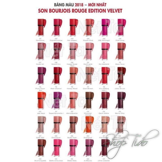 Shoptido - Son kem lì Velvet Bourjois Rouge Edition chính hãng Pháp BJ VV , có đủ các màu số 1 - 37 , cam kết àng Auth | BigBuy360 - bigbuy360.vn