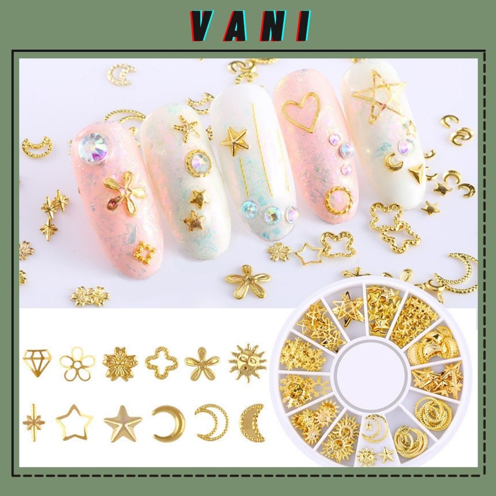 Kit 12 Mẫu Nhựa Giả Đá Trang Điểm Phong Cách Nhũ Kim Tuyến Trang Trí Nail ( Bảng 2 ) - Vani Store [KIRA0030]