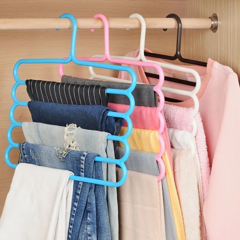 Móc Nhựa Treo Quần Áo 5 Tầng Nhiều Màu Sắc Đa Năng
