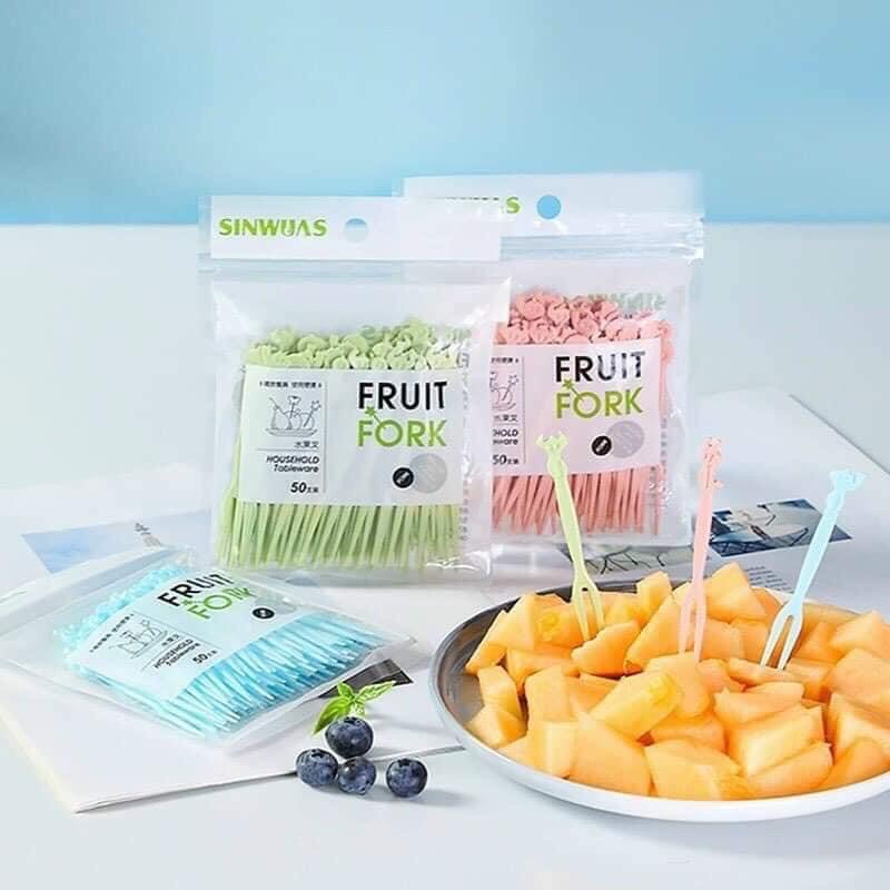 Dĩa nhựa nhật cho bé siêu xinh gói 50 chiếc