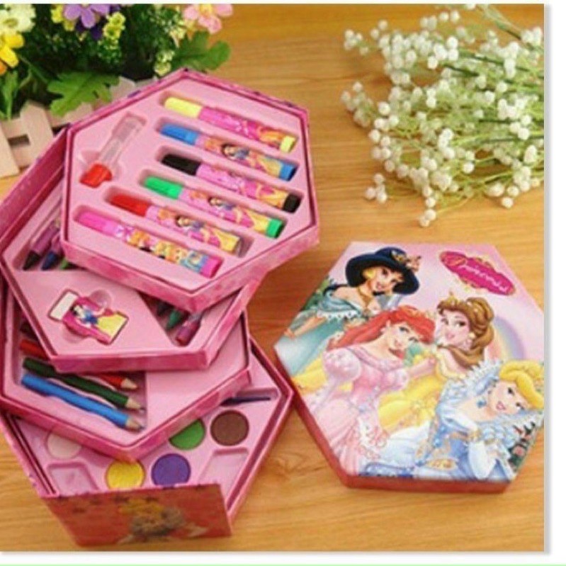 Hộp bút màu 4 tầng 46 món cho bé giúp phát triển sáng tạo