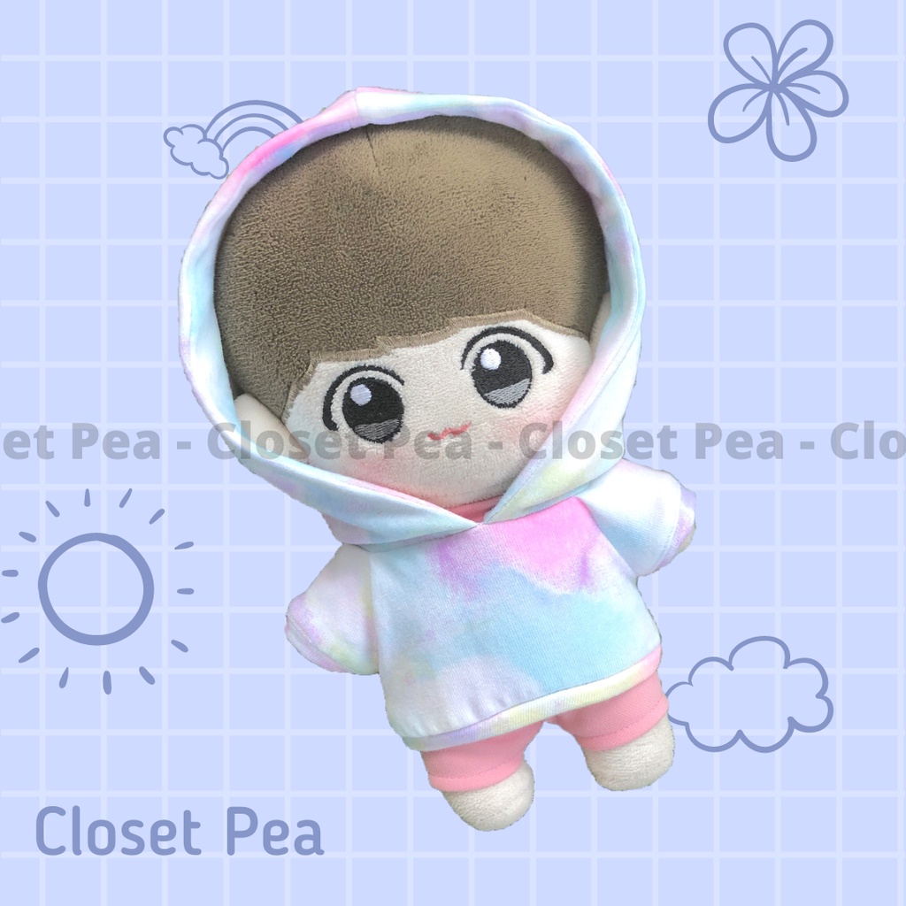 Hoodie loang màu pastel cho doll 20cm