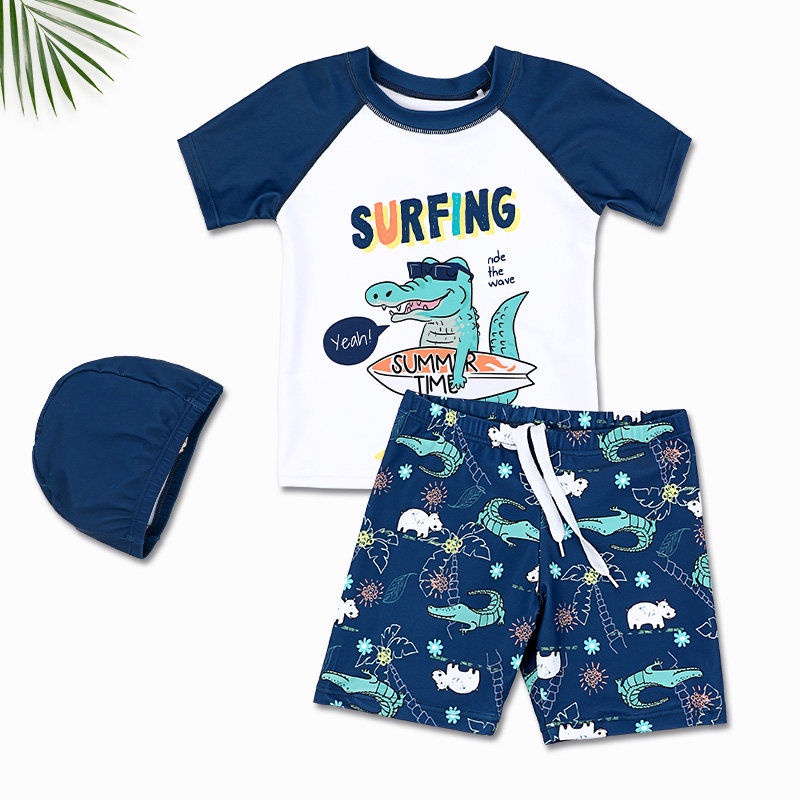 Boys swimwear 2-piece with cute cartoon patterns design