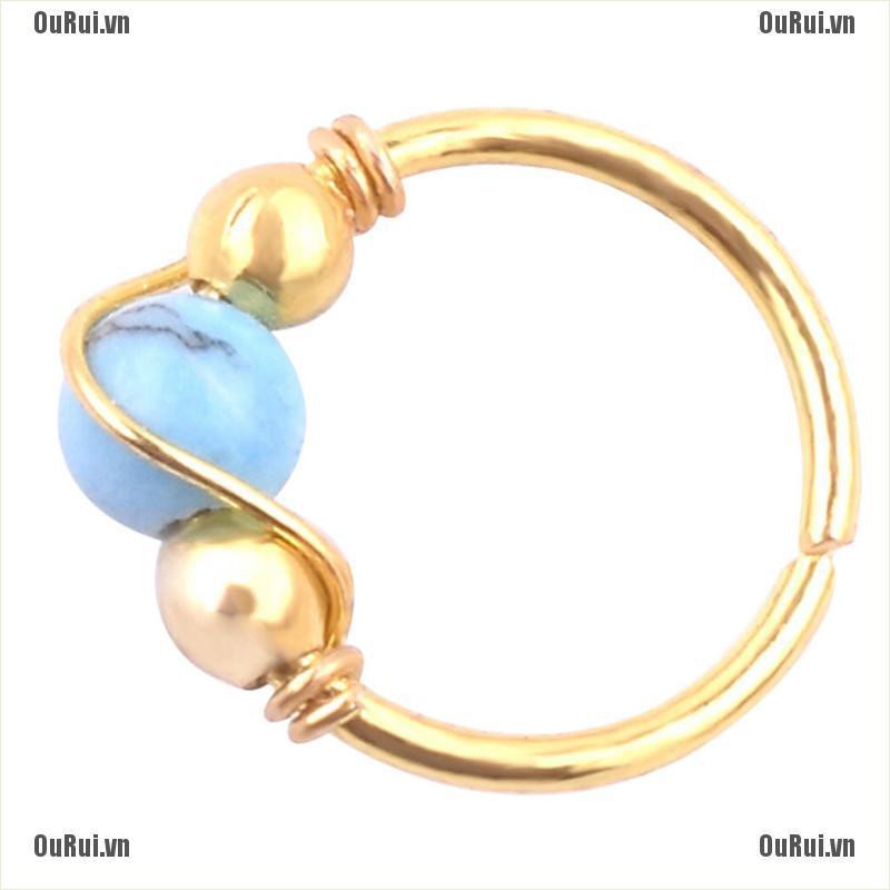 Khuyên Mũi Thép Không Gỉ Đính Ngọc Trai Thời Trang