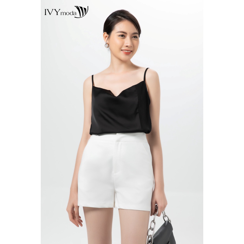 Áo lụa 2 dây nữ buộc lệch IVY moda MS 12M7433