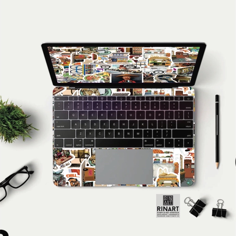 Set 100 sticker ký ức tuổi thơ hình ảnh thân thuộc dễ thương dùng dán trang trí điện thoại laptop vali