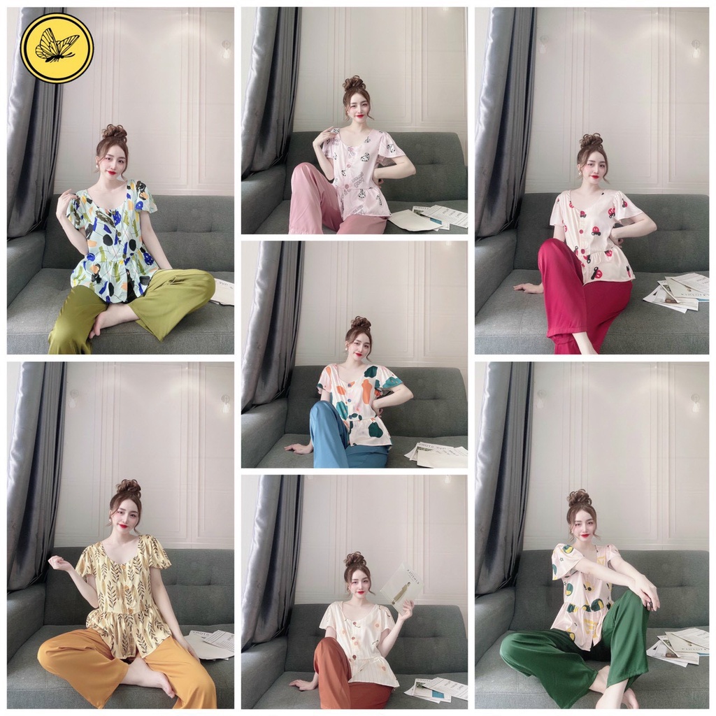 Bộ dài TN lụa latin phối cổ tròn BBD | BigBuy360 - bigbuy360.vn