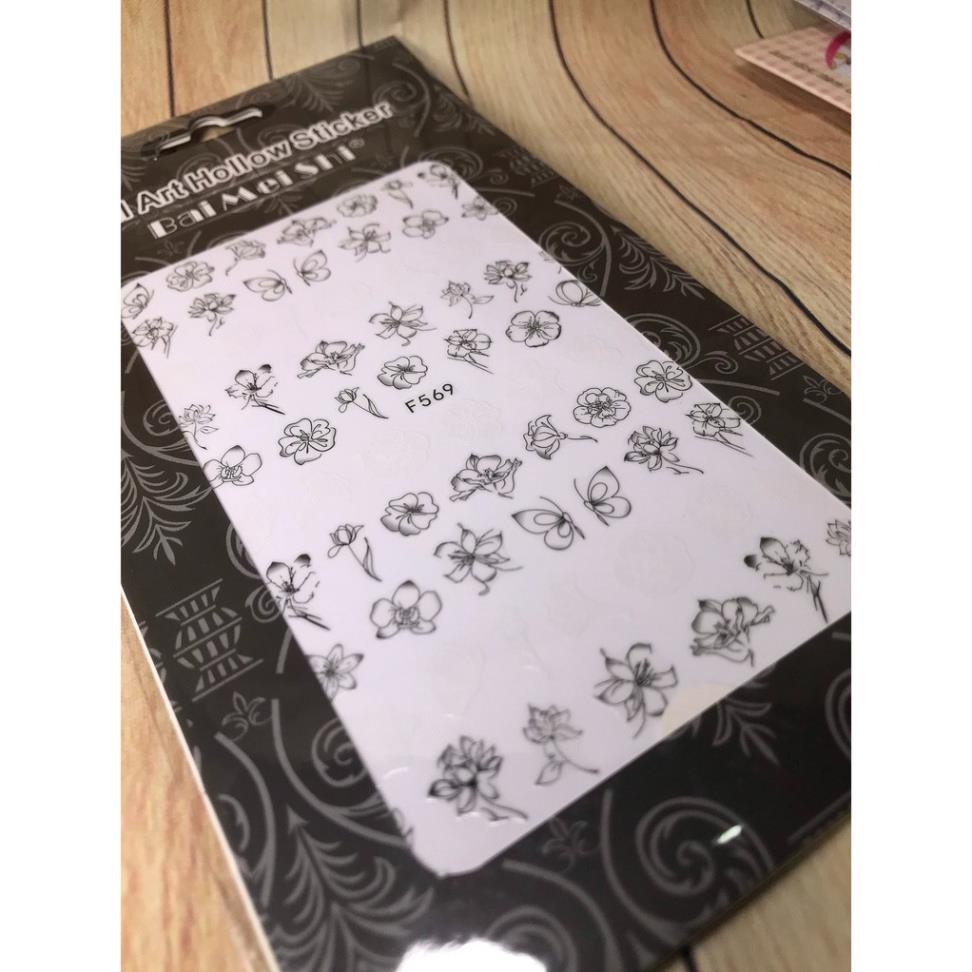 Hình dán móng tay Hoa bướm F569