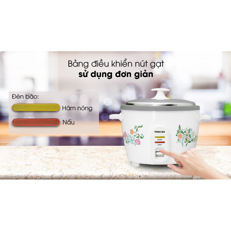 Nồi cơm nắp rời Toshiba RC-18MH1PV - Dung tích 1.8 lít - Bảo hành 12 tháng