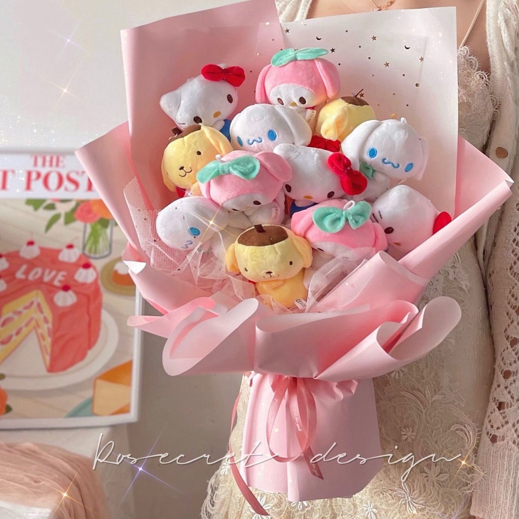 Bó Hoa Khô Hình Chú Chó Hoạt Hình Dễ Thương Dùng Làm Quà Tặng Sinh Nhật 61