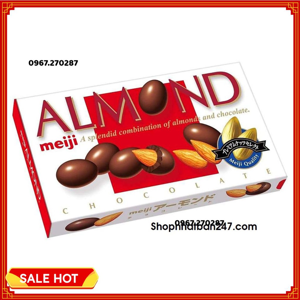 [Giá tốt] Bill Nhật - Socola bọc hạnh nhân Almond Meiji 88g - 4902777004532 Date 09/2020 - Chính hãng