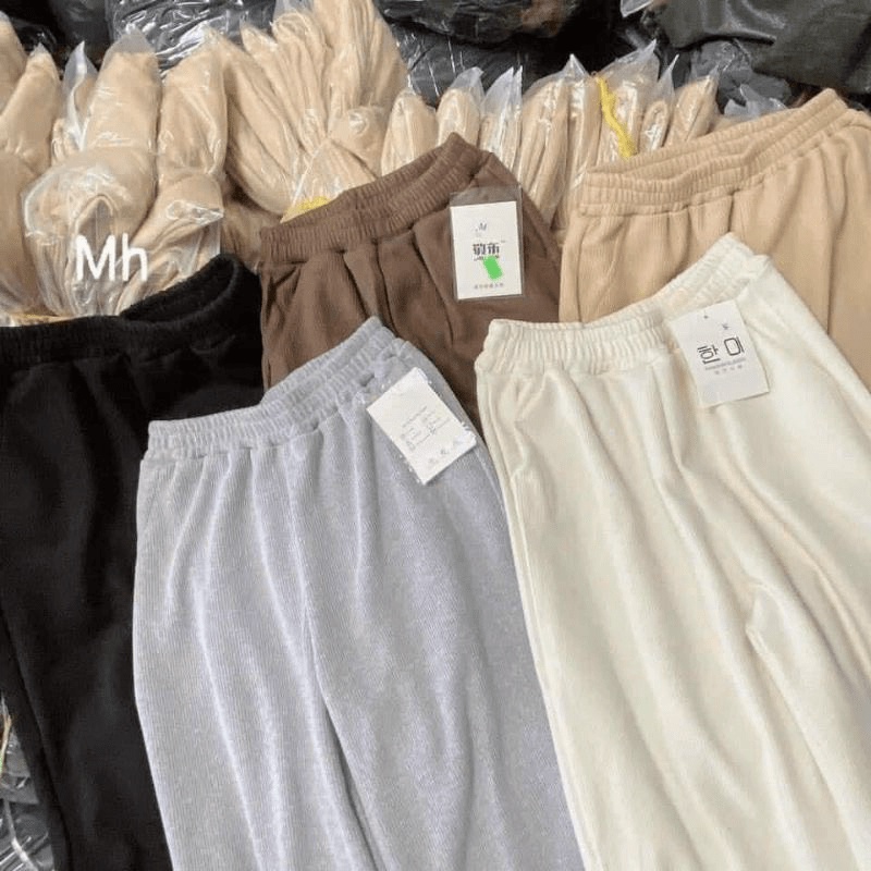 Quần Jogger Quần bom chun Ống rộng đủ màu chất bo tăm dày dặn nam nữ mặc ok UNISEX