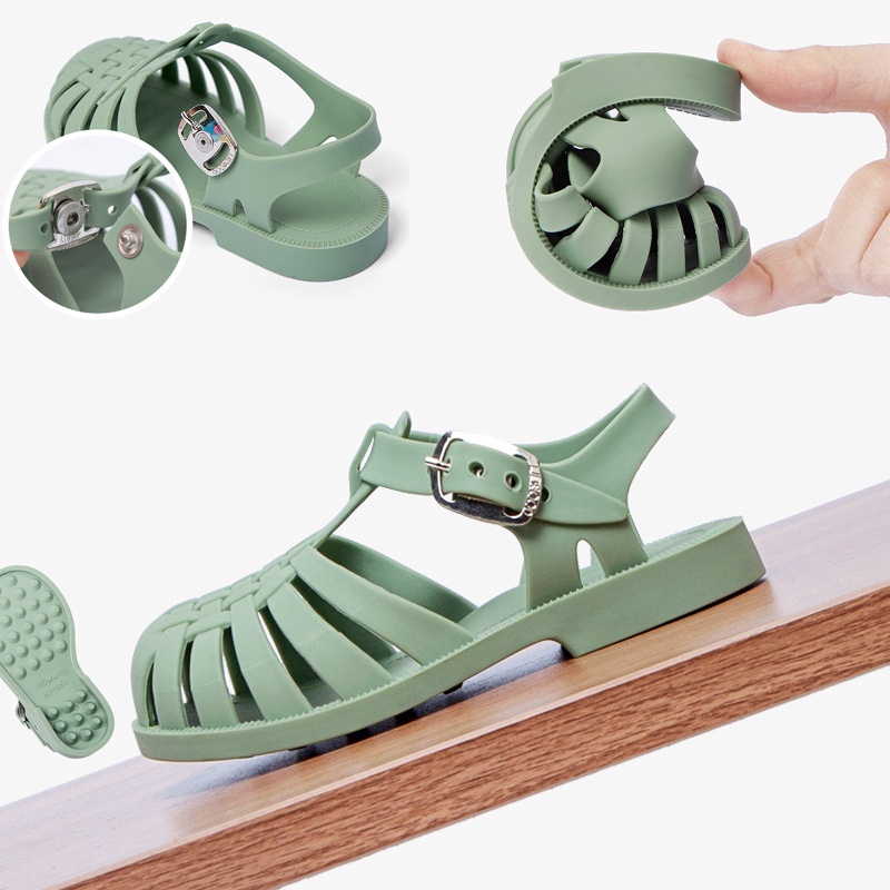 Giày sandal đế mềm chống trượt bằng cao su thời trang mùa hè cho bé gái