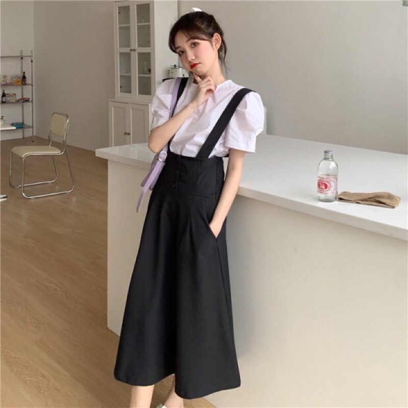 Set váy yếm dài ulzzang