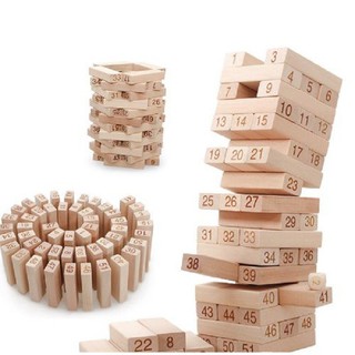 Bộ đồ chơi rút gỗ 54 thanh kèm 4 xúc xắc rèn luyện trí thông minh cho trẻ