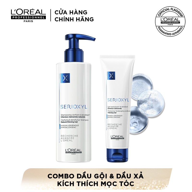 [Mã COSPPD04 giảm 10% đơn 600K] Combo gội xả giúp làm dày và kích thích mọc tóc L'Oréal Professionnel Serioxyl