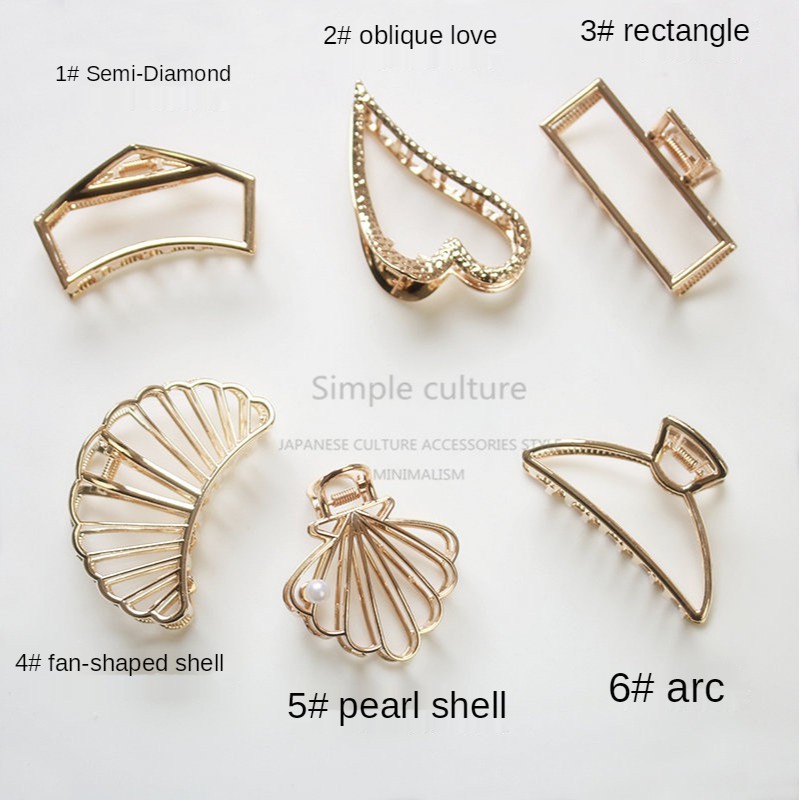 Kẹp Tóc Kim Loại B146 Thiết Kế Phong Cách Hàn Quốc Đơn Giản Dành Cho Nữ