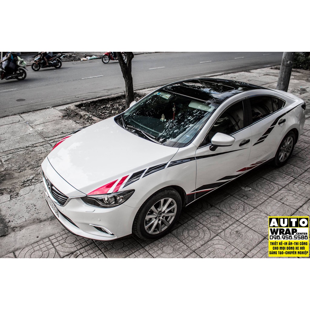 Tem họa tiết xe Mazda 6 Racelift - Tem họa tiết ô tô, tem dán sườn xe thể thao