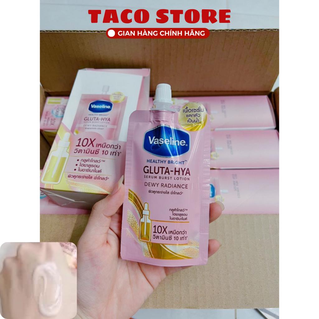 Sữa Dưỡng Thể Vaseline Gluta Hya 10x 30ml Gói Nhỏ Màu Hồng Trắng Da Ngăn Ngừa Lão Hóa