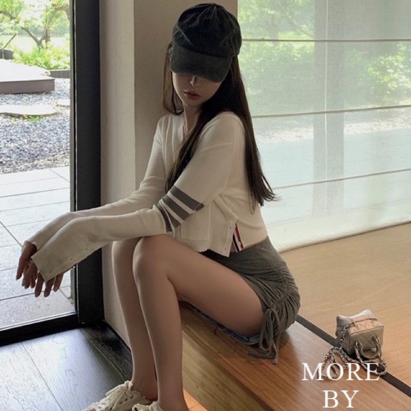 ÁO CADIGAN DÁNG NGẮN CÓ MŨ