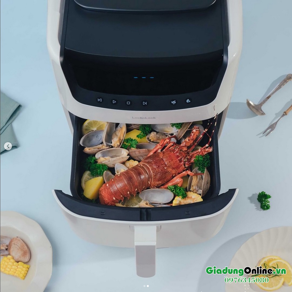 Nồi chiên không dầu kết hợp chức năng hấp Lock&amp;Lock Steam Air Fryer 7L EJF881