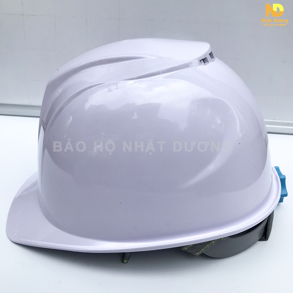 Mũ bảo hộ lao động COV A001 có lỗ thoát khí, Nón bảo hộ lao động thông hơi lót xốp màu trắng