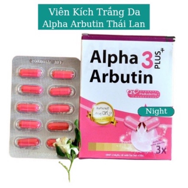 Viên Bột Kích Trắng Alpha Arbutin 3 Plus New UV Vỉ 10 Viên Hàng Thái Lan Chính Hãng - Viên Bột Trắng Da