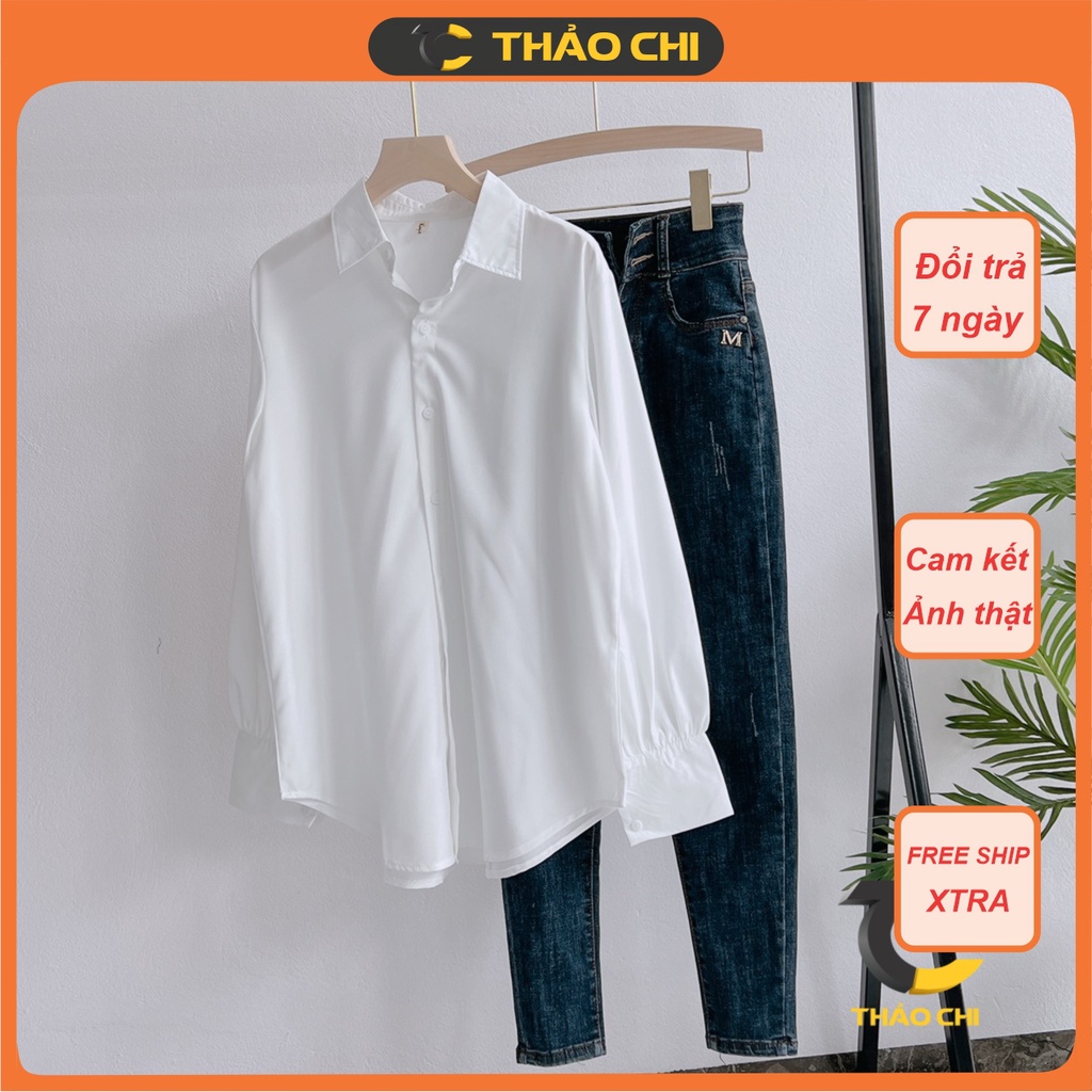 Áo sơ mi nữ trắng học sinh cổ bẻ tối giản, phù hợp đi học, đi chơi cho các bạn nữ