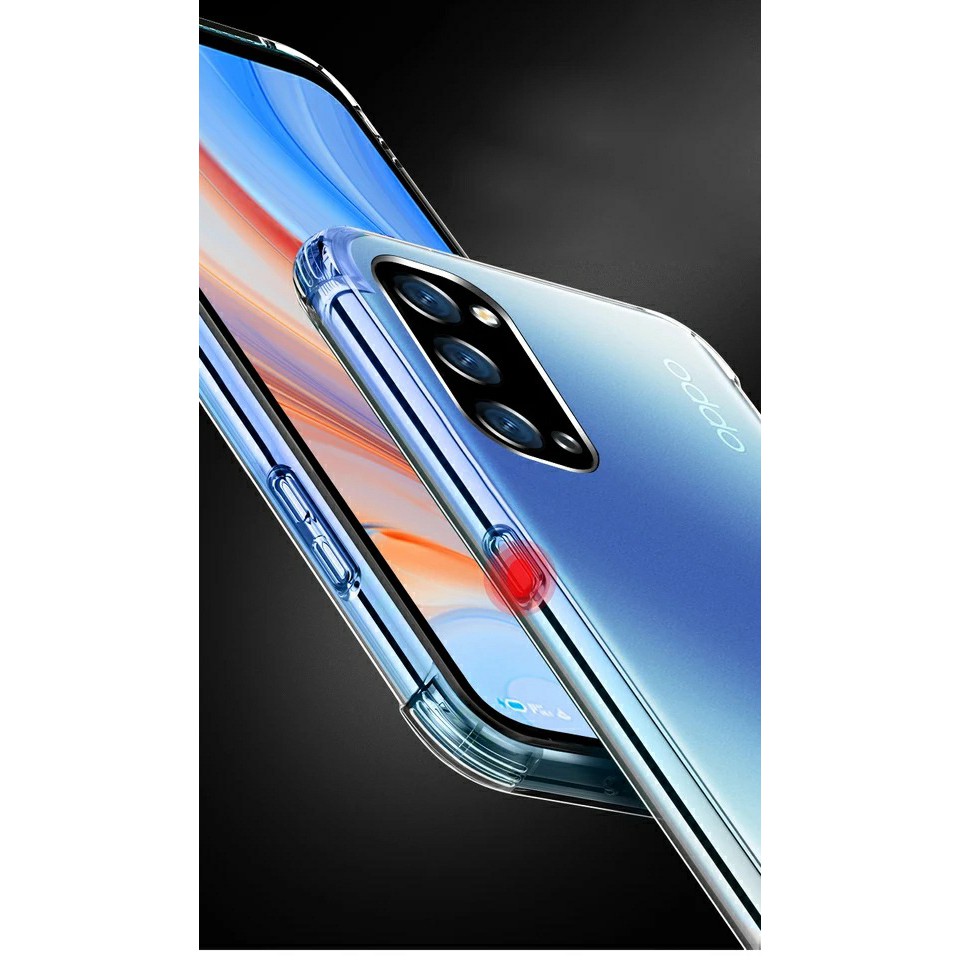 Ốp lưng Oppo Reno 4 / Reno 4 4G dẻo trong suốt lồi 4 góc chống sốc lâu ố vàng