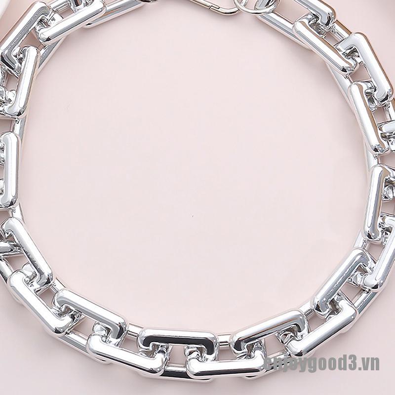 Dây Chuyền Đeo Sát Cổ Bản To Mặt Hình Chuỗi Xích Phong Cách Hip Hop Cho Nữ