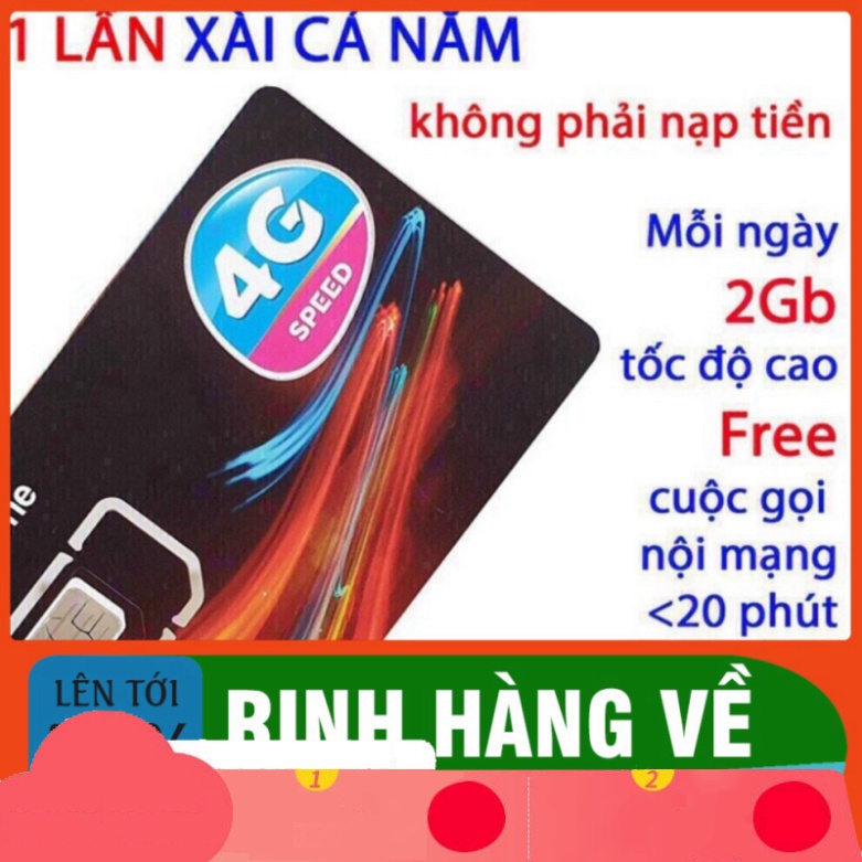 SỐC GIÁ MIỄN PHÍ 1 NĂM – Sim 4g vinaphone gói cước Đỉnh 60 (60gb/tháng nghe gọi miễn phí) Có Video kèm test tốc độ SỐC G