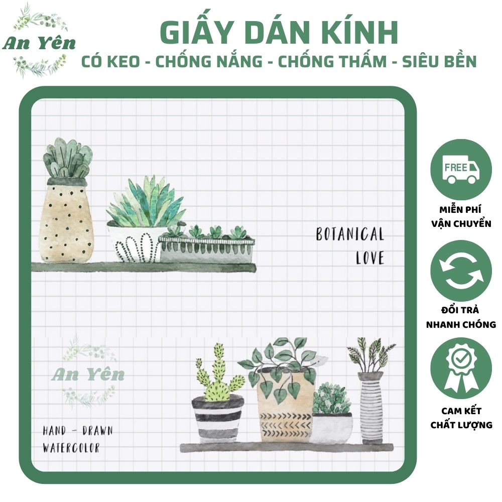 Giấy dán kính mờ chậu cây cảnh khổ 90,decal dán kính mờ chống nắng chống nước