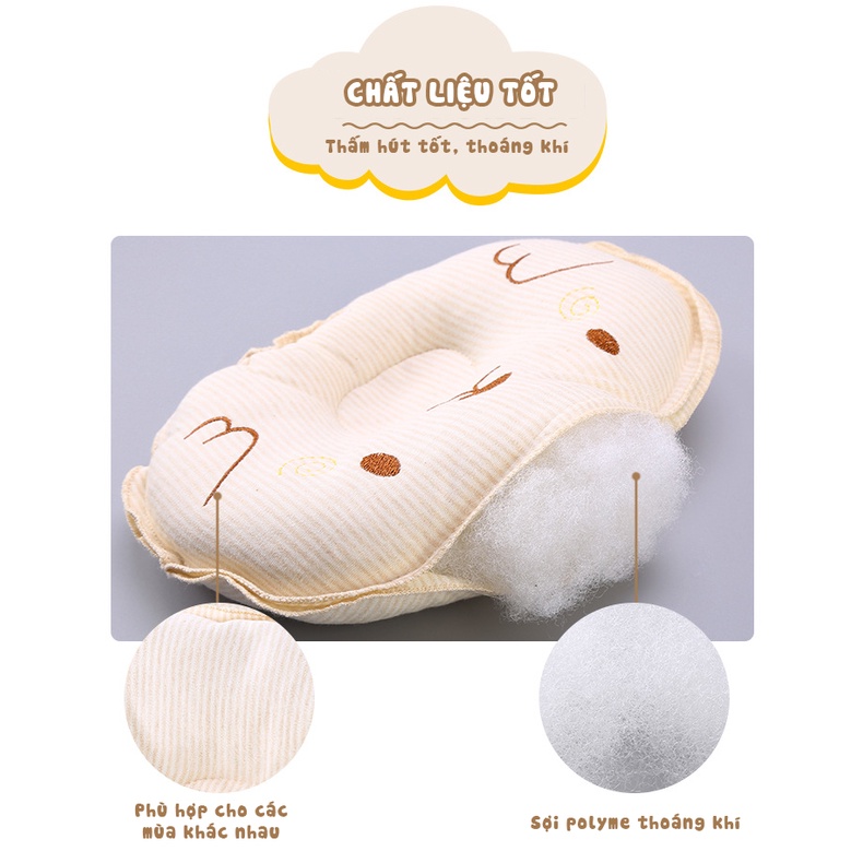 Gối cho bé sơ sinh, gối trẻ em cotton