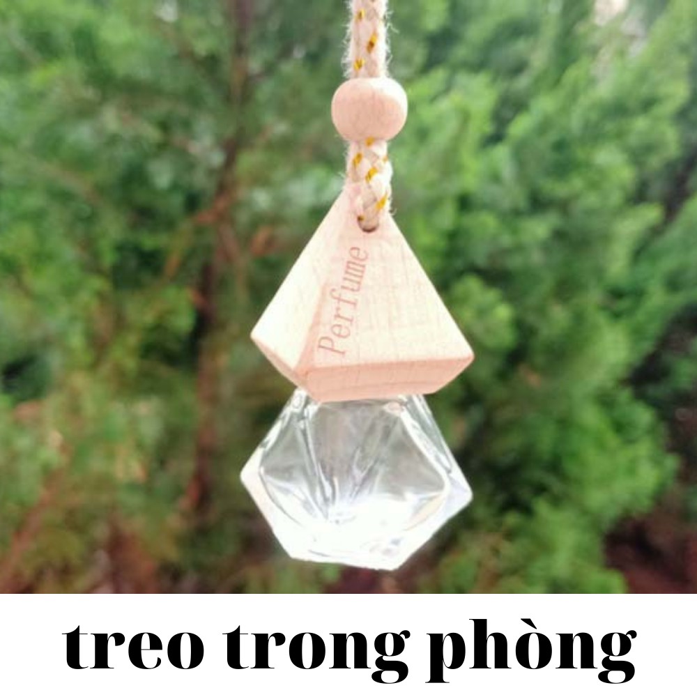 Lọ chiết đựng tinh dầu nước hoa treo xe phòng 10ml rỗng hình lục lăng kim cương lan tỏa hương thơm lâu hơn nhẹ hơn