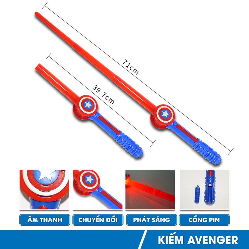 Đồ chơi hóa trang kiếm Avengers hóa trang cho bé lứa tuổi 5+ chơi Trung Thu Cosplay Halloween nhựa PP an toàn cho trẻ em